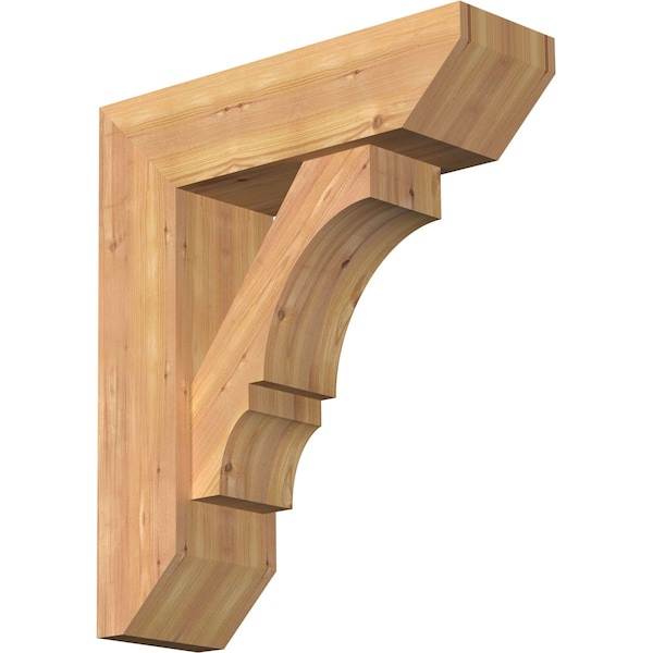 Ekena Millwork Balboa Slat Smooth Bracket w/ Offset Brace, Western Red Cedar, 7 1/2"W x 24"D x 28"H BKT0806X24X28BOA06SWR - main